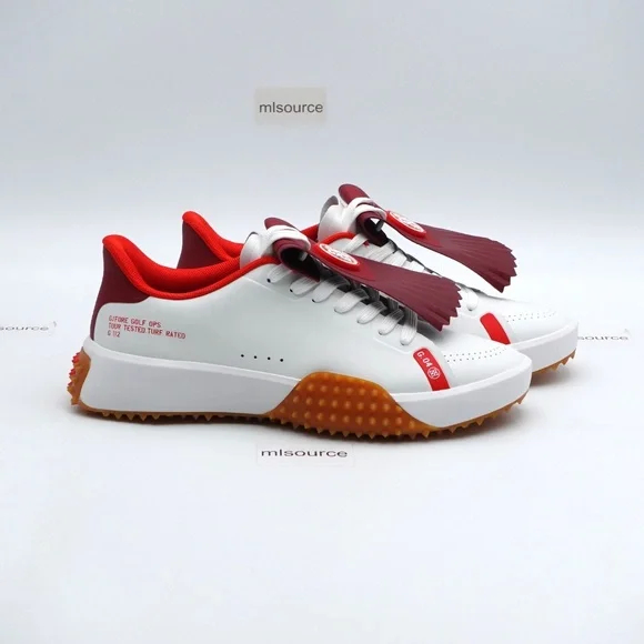 NEW Women's G/FORE G.112 Kiltie Spikeless Golf Shoes GLF00022-SNO Snow/Red